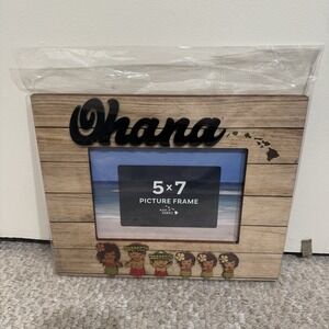 CoCoNeNe Wood grain 5x7 Picture Frame Ohana! Made In Hawaii